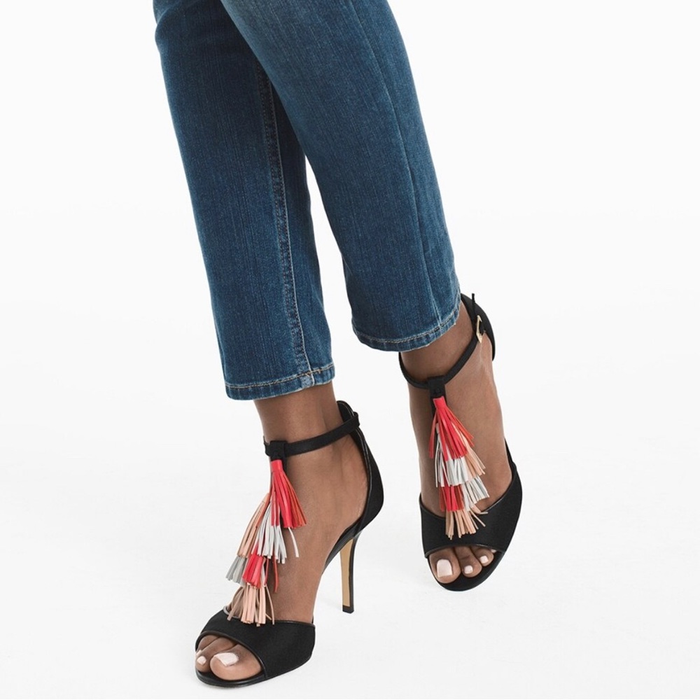 Black Suede Tassel Heels